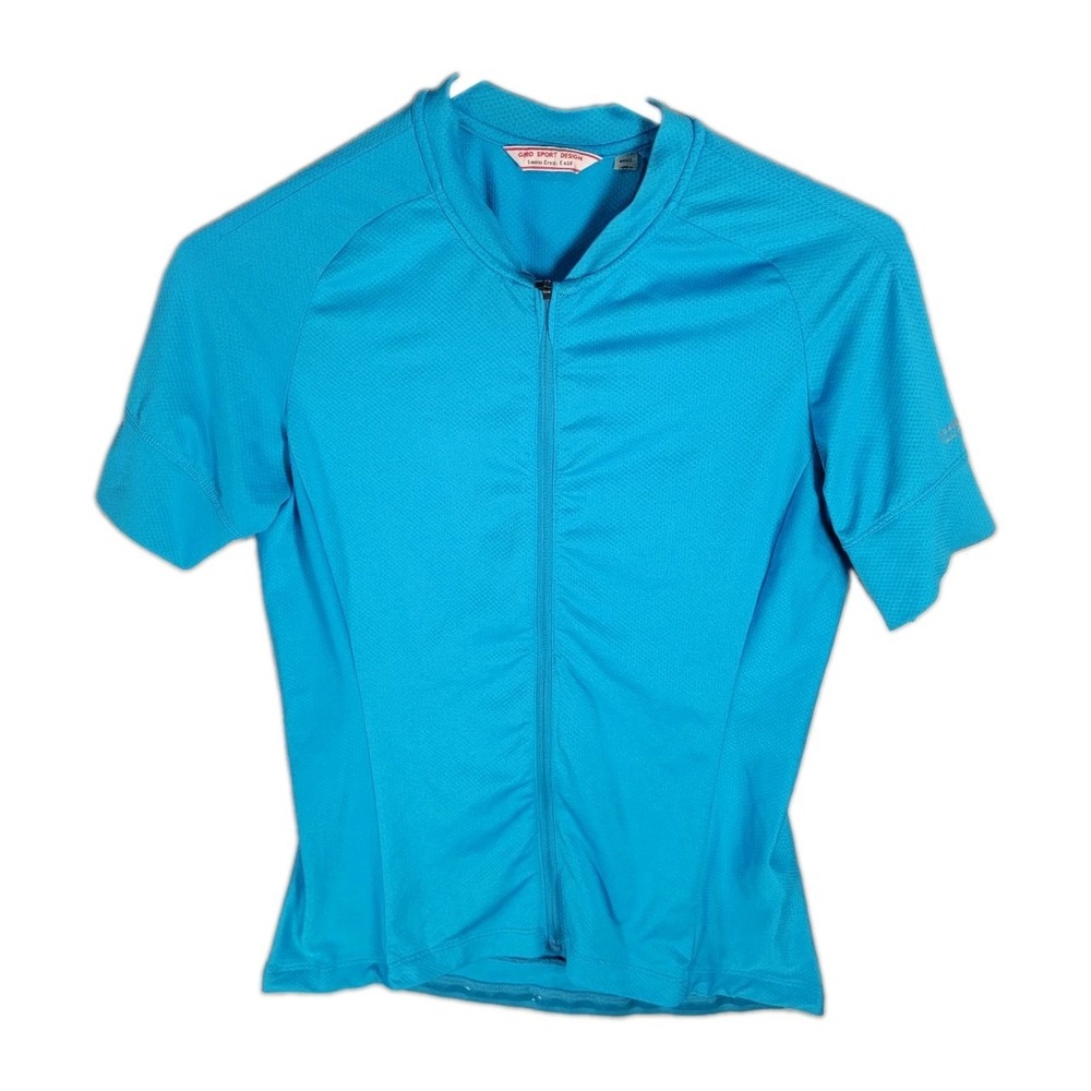 Giro Sport Design Womens Small Cyan Blue Short Sleeve Full Zip Cycling Jersey S